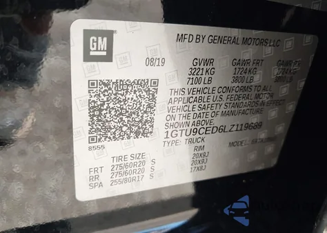 2020 GMC Sierra 1500 4Wd Short Box Elevation z USA, uszkodzony, nr VIN 1GTU9CED6LZ119689